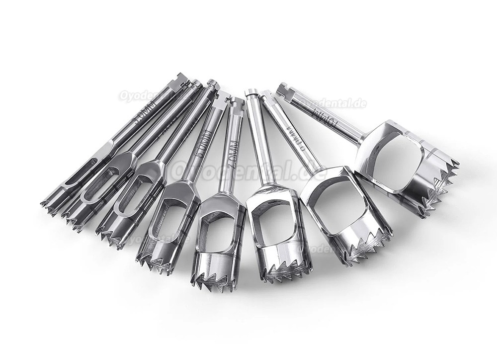 8-teiliges Dental Implantat Trephine-Bohrer-Set Kurztyp Chirurgisches Instrumentenkit